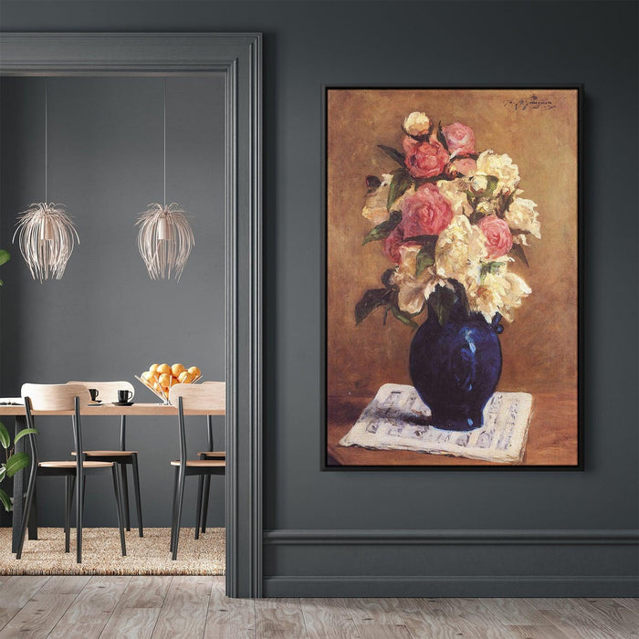 Bouquet of Peonies on a Musical Score by Paul Gauguin - Canvas Artwork