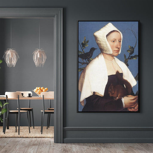 Lady with a Squirrel and a Starling by Hans Holbein the Younger - Canvas Artwork