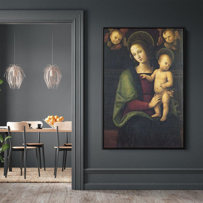 Madonna and Child with two cherubs by Pietro Perugino - Canvas Artwork