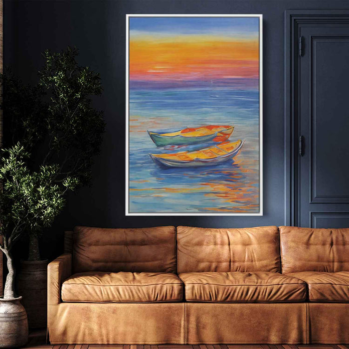 Line Art Sunset Boats #226 - Kanvah