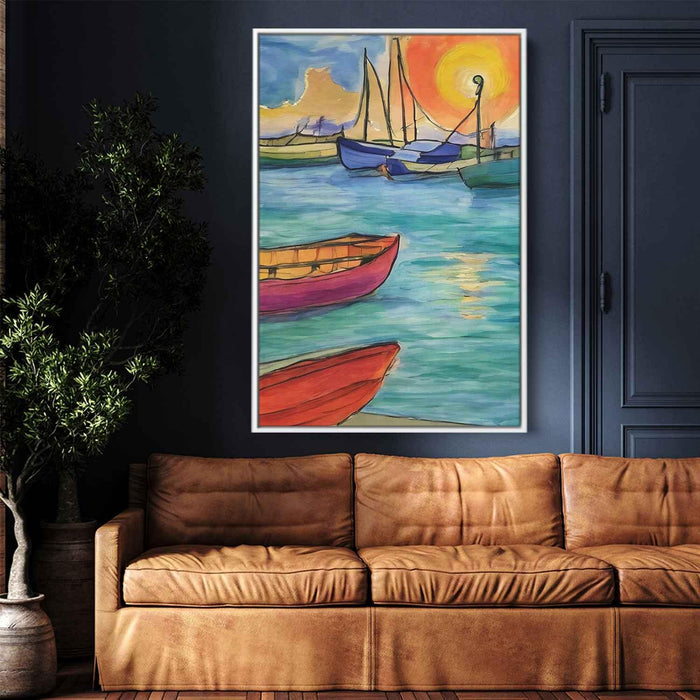 Line Art Sunset Boats #234 - Kanvah