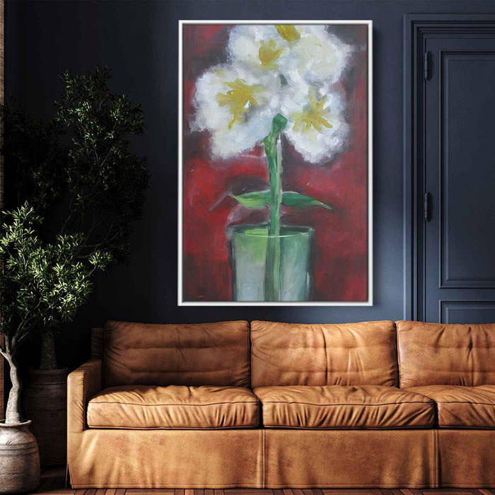 White Abstract Flower #203 - Kanvah