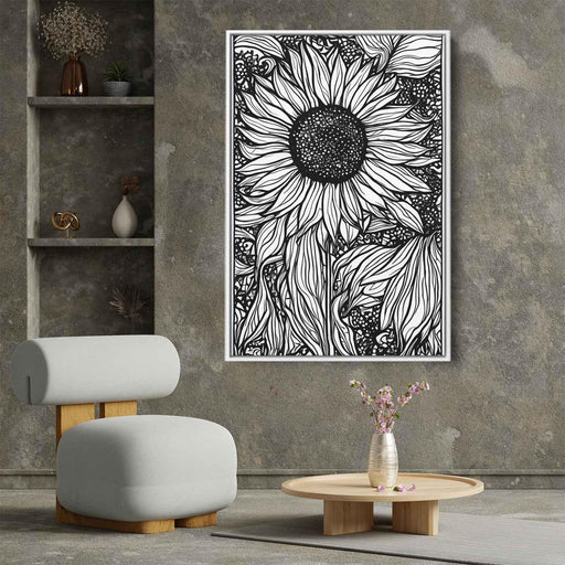 Line Art Sunflower #203 - Kanvah