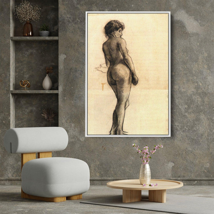 Standing Female Nude Seen from the Back by Vincent van Gogh - Canvas Artwork