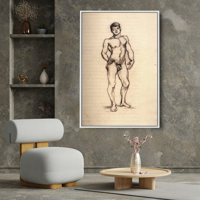 Standing Male Nude Seen from the Front by Vincent van Gogh - Canvas Artwork