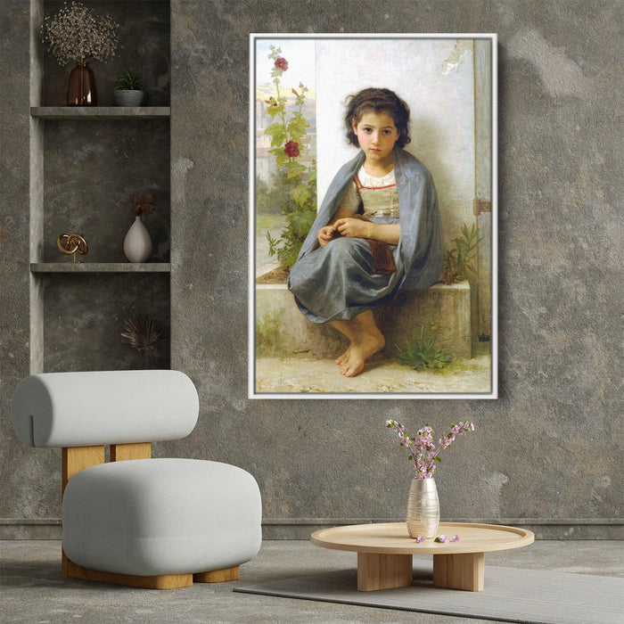 The Little Knitter by William-Adolphe Bouguereau - Canvas Artwork