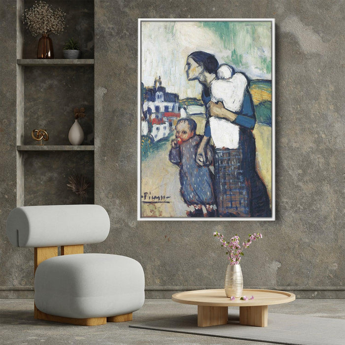 The mother leading two children by Pablo Picasso - Canvas Artwork