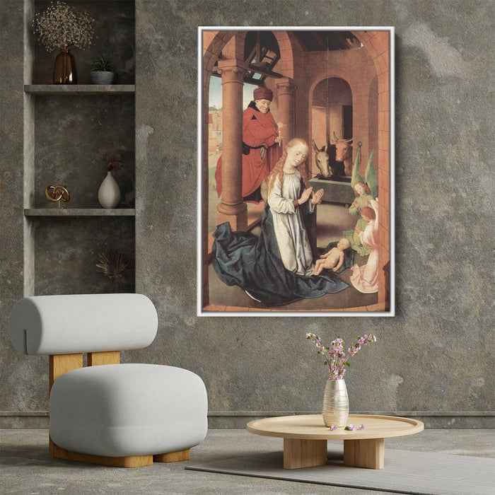 The Nativity, left wing of a triptych of the Adoration of the Magi by Hans Memling - Canvas Artwork