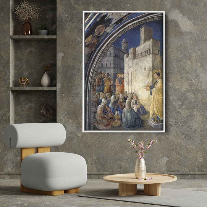 The Sermon of St. Stephen by Fra Angelico - Canvas Artwork