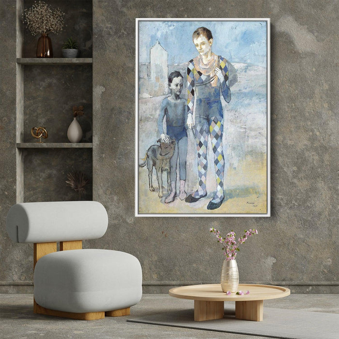 Two acrobats with a dog by Pablo Picasso - Canvas Artwork
