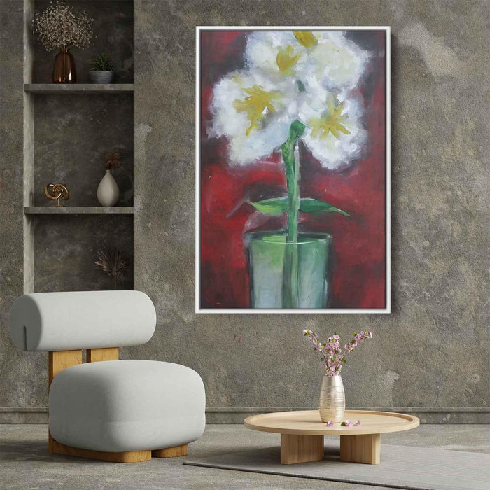 White Abstract Flower #203 - Kanvah