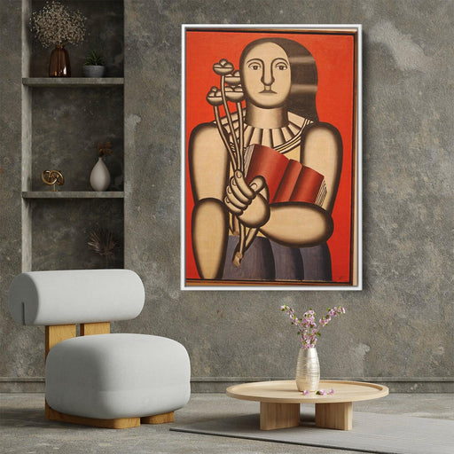 Woman with a Book by Fernand Leger - Canvas Artwork