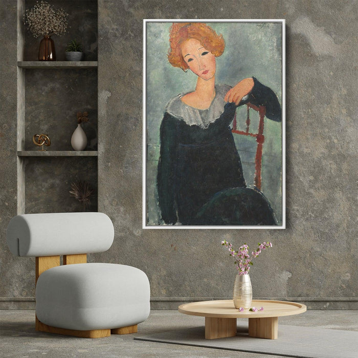 Woman with red hair by Amedeo Modigliani - Canvas Artwork