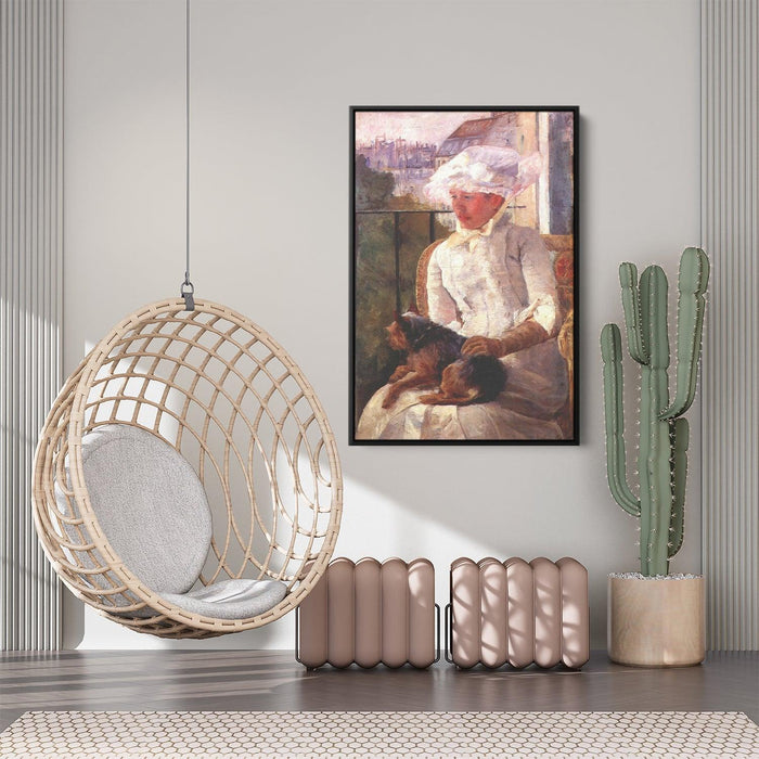 Susan on a Balcony Holding a Dog by Mary Cassatt - Canvas Artwork