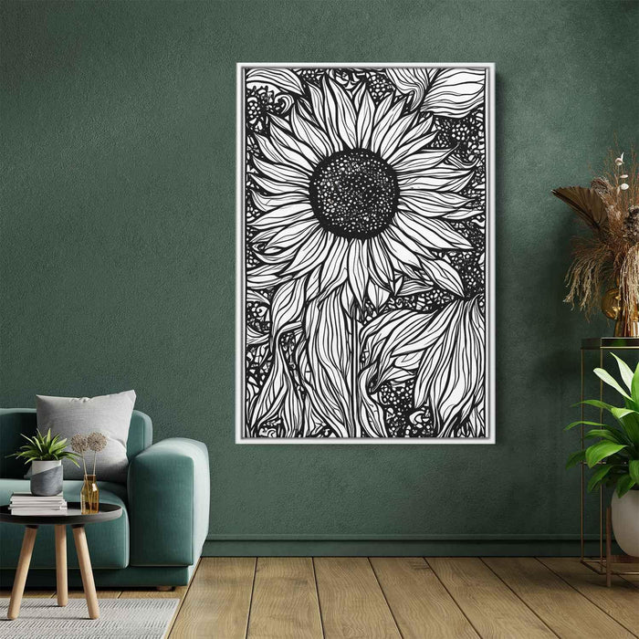 Line Art Sunflower #203 - Kanvah