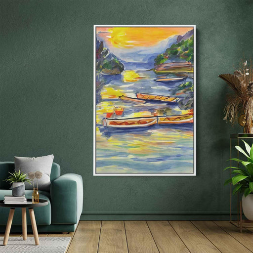 Line Art Sunset Boats #233 - Kanvah