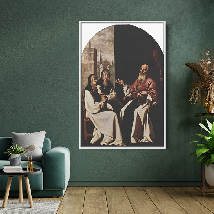 St. Jerome with St. Paula and St. Eustochium by Francisco de Zurbaran - Canvas Artwork