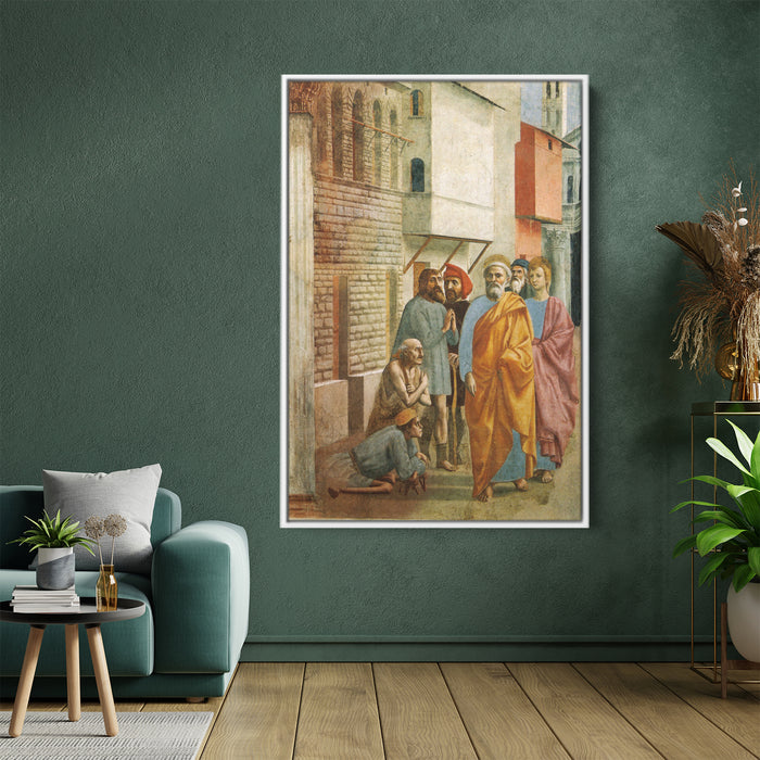 St.Peter Healing the Sick with His Shadow by Masaccio - Canvas Artwork