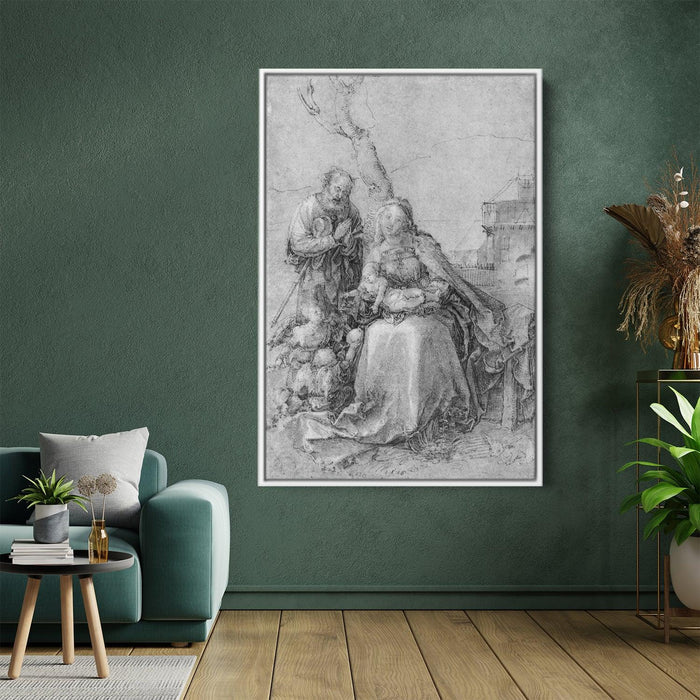 The Holy Family with angels under trees by Albrecht Durer - Canvas Artwork