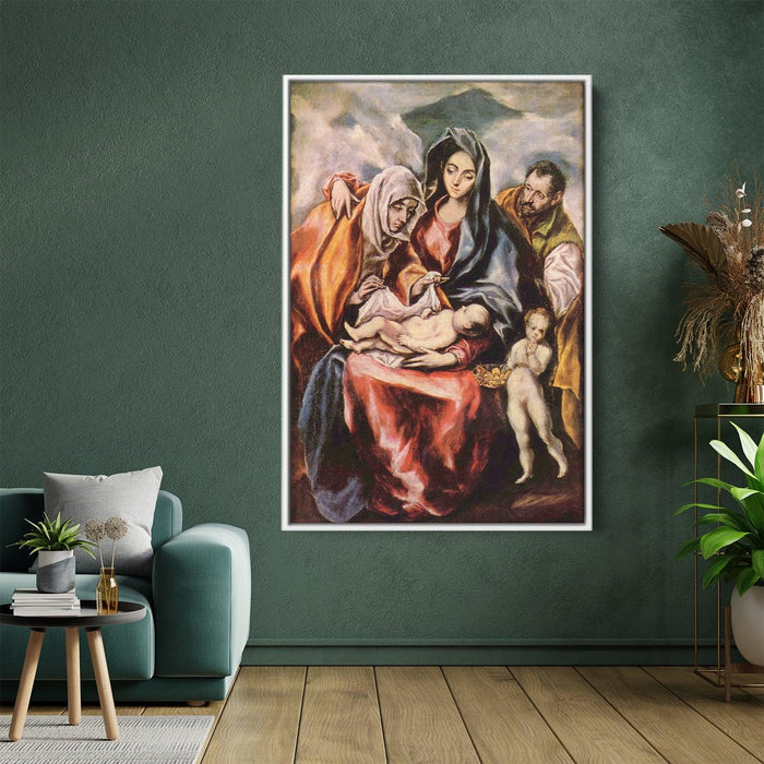 The Holy Family with St. Anne and the Young St. John the Baptist by El Greco - Canvas Artwork