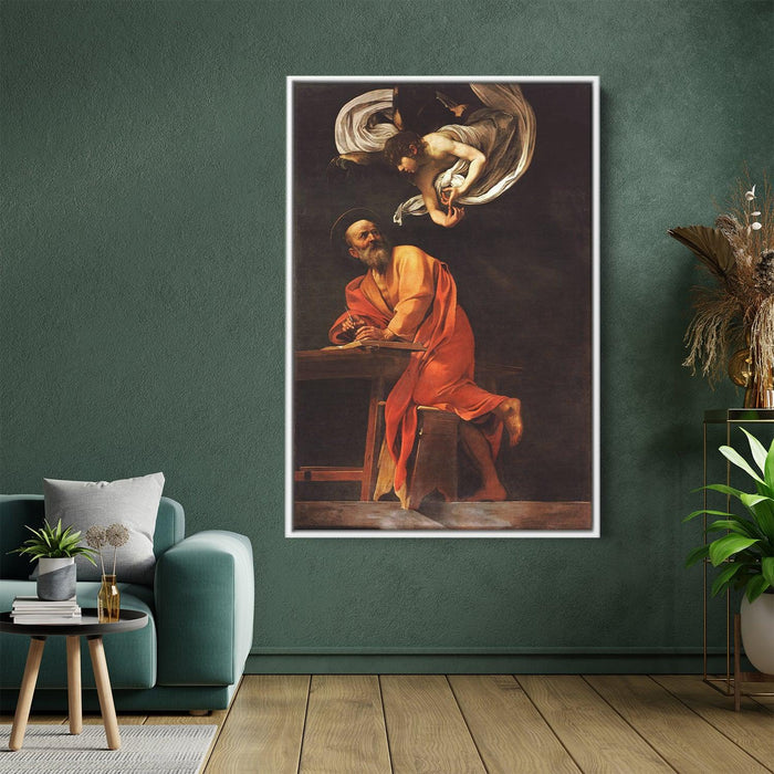 Inspiration of Saint Matthew by Caravaggio - Canvas Artwork