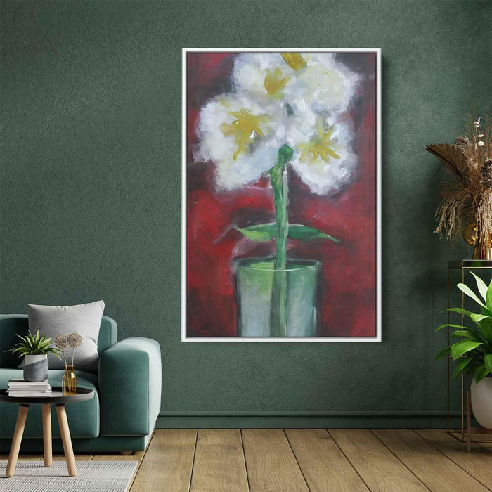 White Abstract Flower #203 - Kanvah