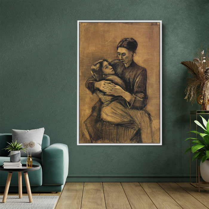 Woman with a Child on Her Lap by Vincent van Gogh - Canvas Artwork