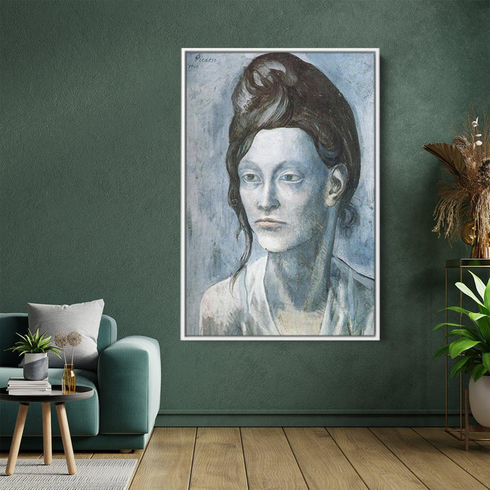 Woman with her hair in a small bun by Pablo Picasso - Canvas Artwork