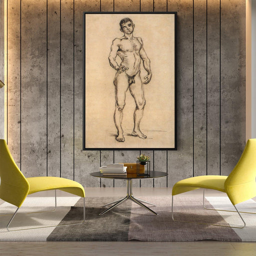 Standing Male Nude Seen from the Front by Vincent van Gogh - Canvas Artwork