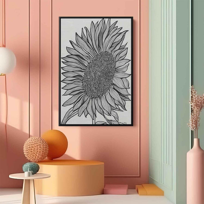 Line Art Sunflower #207 - Kanvah