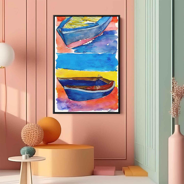 Line Art Sunset Boats #231 - Kanvah
