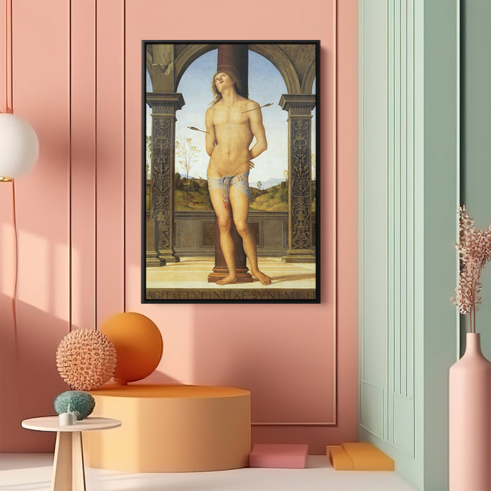 St. Sebastian tied to a Column by Pietro Perugino - Canvas Artwork