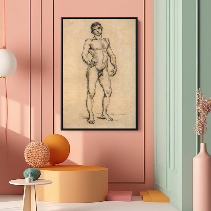 Standing Male Nude Seen from the Front by Vincent van Gogh - Canvas Artwork