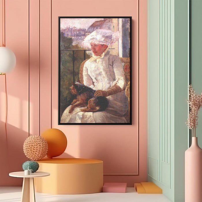 Susan on a Balcony Holding a Dog by Mary Cassatt - Canvas Artwork