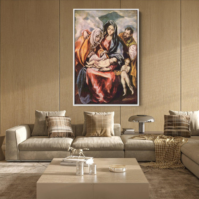 The Holy Family with St. Anne and the Young St. John the Baptist by El Greco - Canvas Artwork