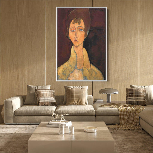 Woman with White Coat by Amedeo Modigliani - Canvas Artwork