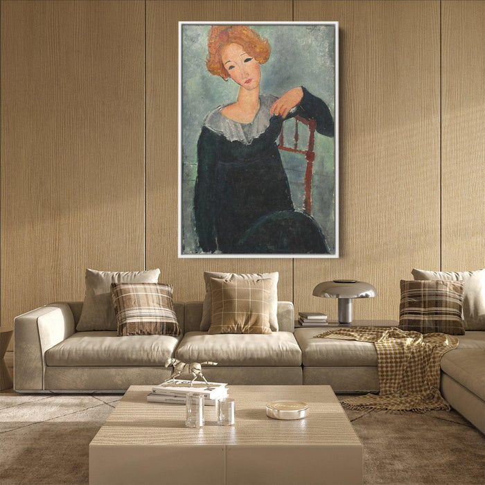 Woman with red hair by Amedeo Modigliani - Canvas Artwork