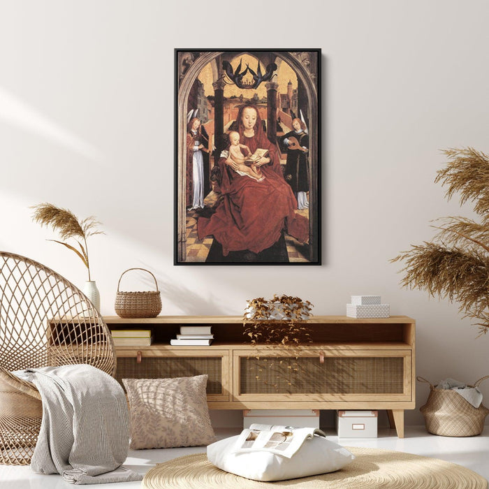 Virgin and Child Enthroned with two Musical Angels by Hans Memling - Canvas Artwork