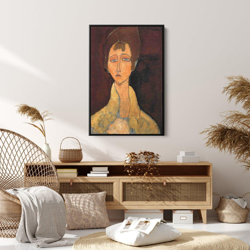 Woman with White Coat by Amedeo Modigliani - Canvas Artwork