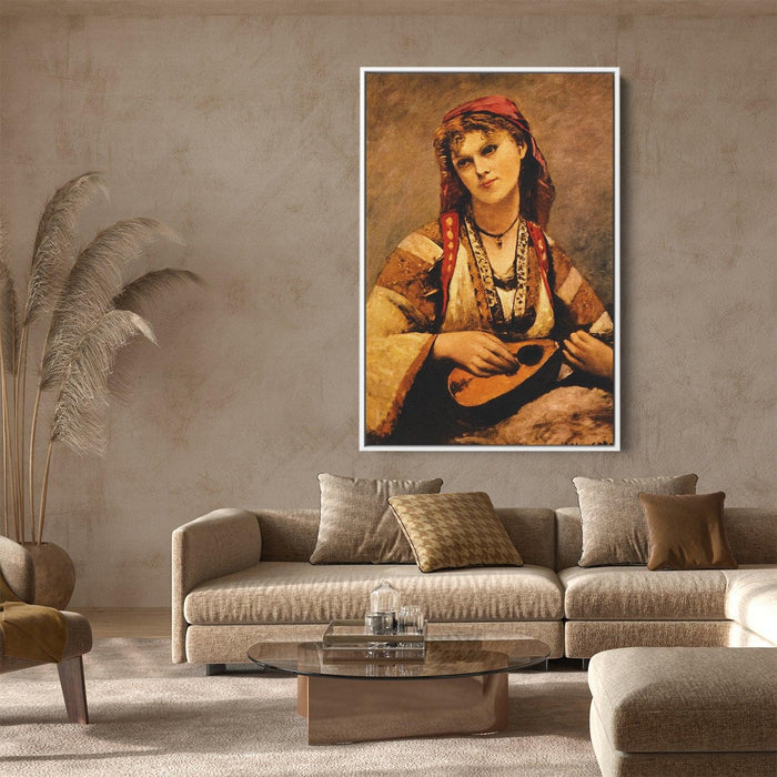 Christine Nilson, or The Bohemian with a Mandolin by Camille Corot - Canvas Artwork