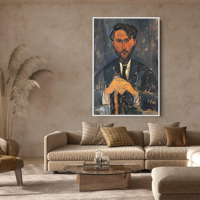 Leopold Zborowski with a walking stick by Amedeo Modigliani - Canvas Artwork