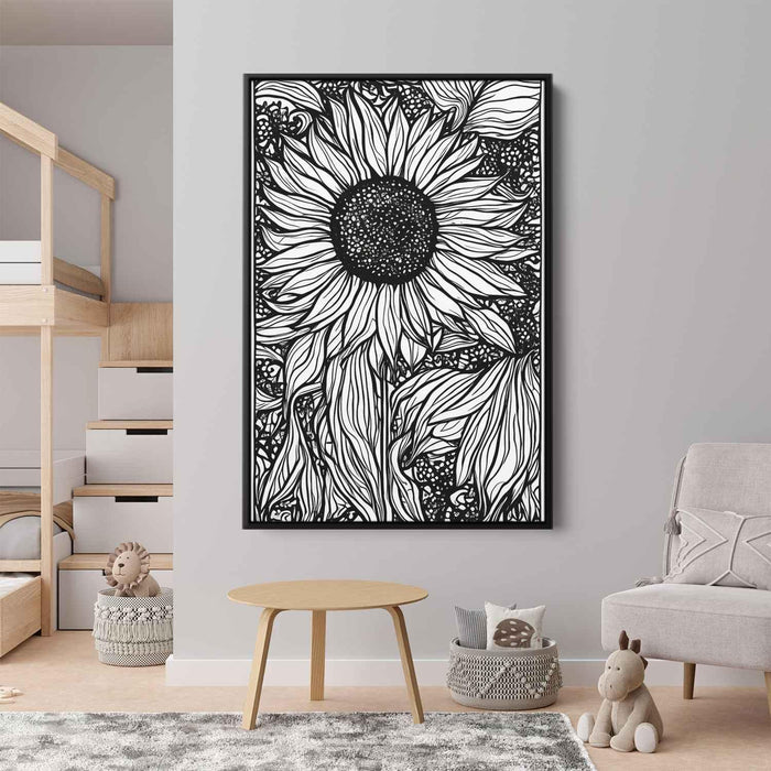Line Art Sunflower #203 - Kanvah