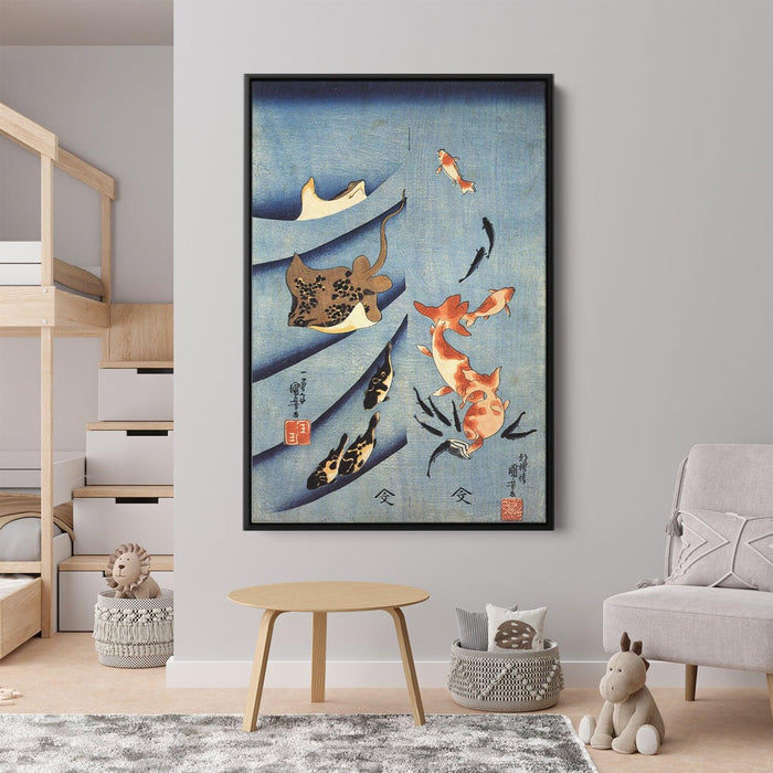 Stingrays by Utagawa Kuniyoshi - Canvas Artwork