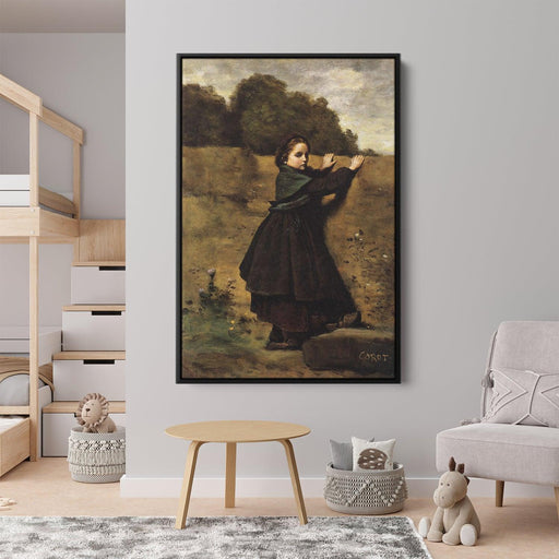 The Curious Little Girl by Camille Corot - Canvas Artwork