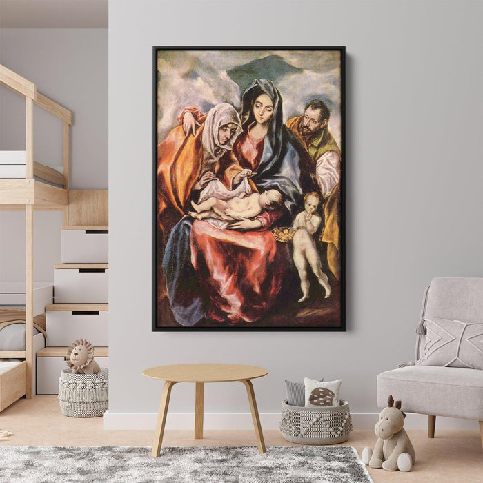 The Holy Family with St. Anne and the Young St. John the Baptist by El Greco - Canvas Artwork