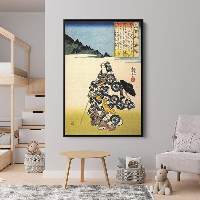 The poetess Ukon by Utagawa Kuniyoshi - Canvas Artwork