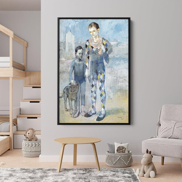 Two acrobats with a dog by Pablo Picasso - Canvas Artwork