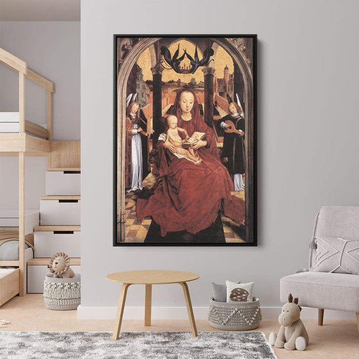 Virgin and Child Enthroned with two Musical Angels by Hans Memling - Canvas Artwork