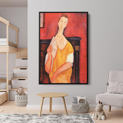 Woman with a Fan (Lunia Czechowska) by Amedeo Modigliani - Canvas Artwork
