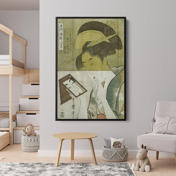 Woman with a Mirror by Kitagawa Utamaro - Canvas Artwork